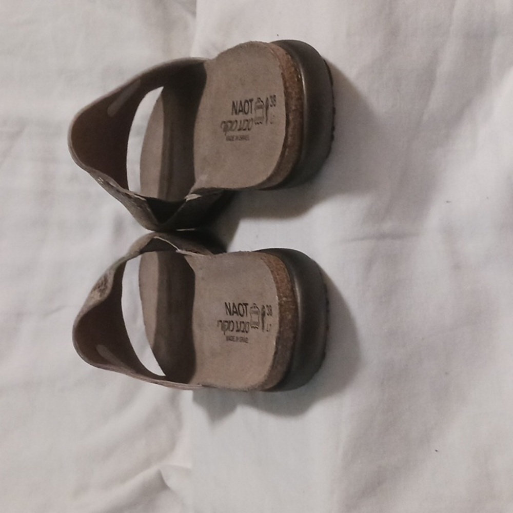 Naot Brown Snake-Print Slide Sandals - Picture 7 of 14